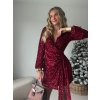 Flitrové zavinovací šaty MAGIC - burgundy