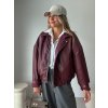 Koženková bomber bunda RED burgundy