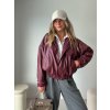 Koženková bomber bunda RED burgundy