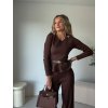 Elegantní pletený komplet TENERO hnědý