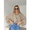 Oversize bunda FLOWY taupe
