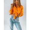 Crop košile BOW s uzlem - oranžová