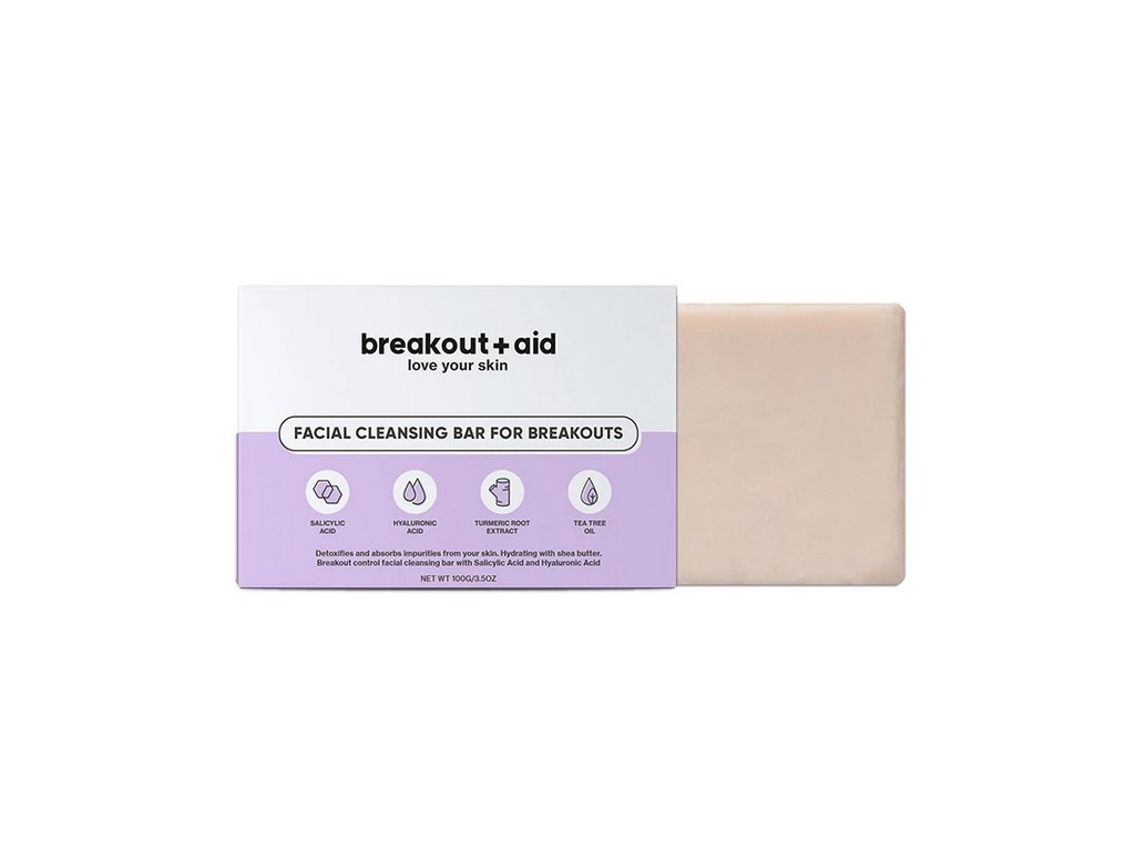 Breakout+aid - Čistící mýdlo na problematickou pokožku s kyselinou salicylovou 100g