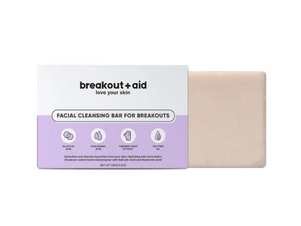 Breakout+aid - Čistící mýdlo na problematickou pokožku s kyselinou salicylovou 100g