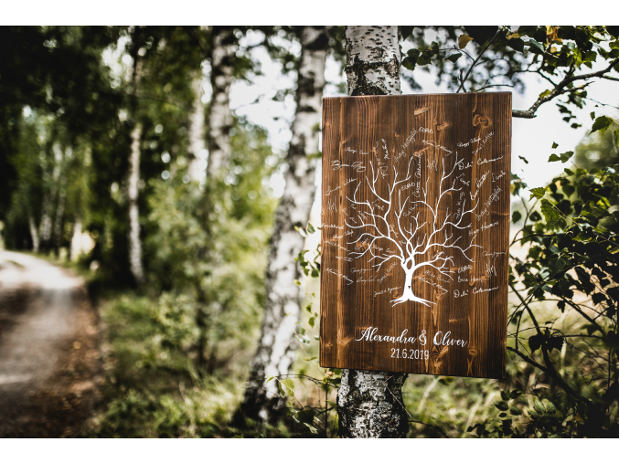 Dřevěný obraz na podpisy #strom  Tradiční motiv svatebního stromu.