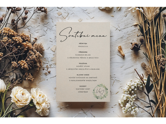 Papírové svatební MENU - A6 #6  Nejlepší doplněk na Vaší slavnostní tabuli