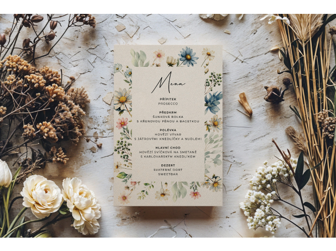 Papírové svatební MENU - A6 #10  Nejlepší doplněk na Vaší slavnostní tabuli
