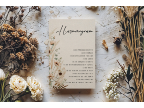 Papírový svatební harmonogram A6 #14  Přehledně bod po bodu.