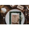 Svatební dřevěné MENU  Doplňte Vaší svatební tabuli naším dřevěným svatebním menu.