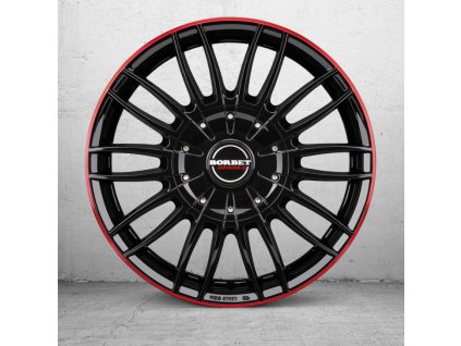 Borbet CW3 7.5x18 ET37 5x130 black glossy red ring