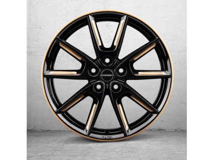 Borbet LX18 8x18 ET48 5x112 black glossy gold spoke rim