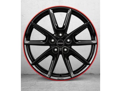 Borbet LX18 8x18 ET48 5x112 black glossy rim red