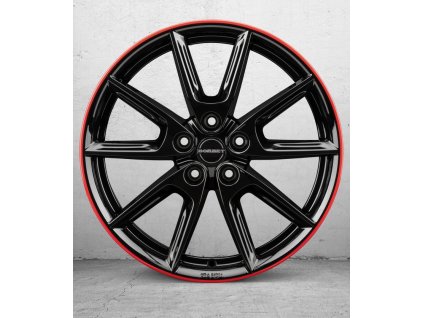 Borbet LX19 8x19 ET45 5x108 black glossy rim red