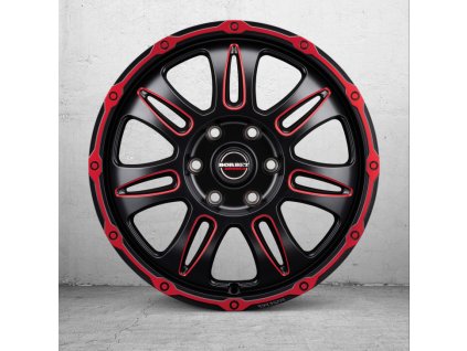Borbet CW8 8x18 ET45 5x120 red rim window polished matt