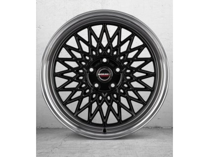 Borbet B 7x17 ET20 4x108 black rim polished