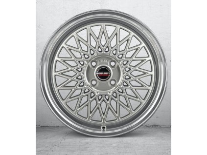 Borbet B 7x17 ET20 4x108 silver rim polished