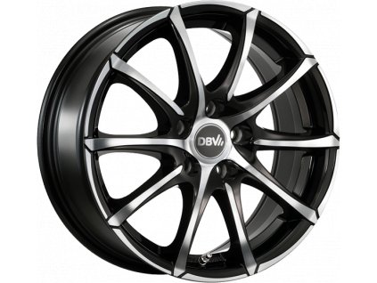 DBV Tropez 7,5x17 5/114.3 ET45 schwarz glänzend, front poliert