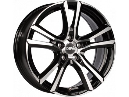 DBV Andorra 7,5x17 5/112 ET45 schwarz glänzend, front poliert