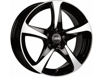 DBV 5SP 001 7,0x17 5/112 ET48 schwarz glänzend, front poliert
