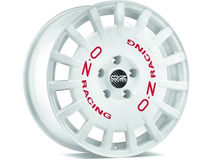 w01a1220533 rally racing 8x18 et45 5x112 race white red lettering 1