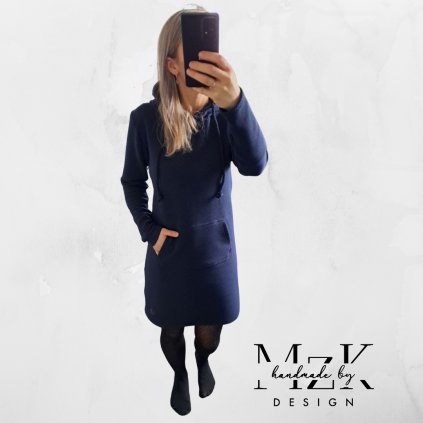 Mikinošaty s 3D efektem - tmavě modrá