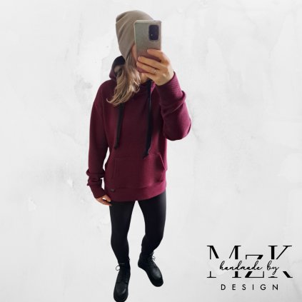 Mikina s 3D efektem - vínová