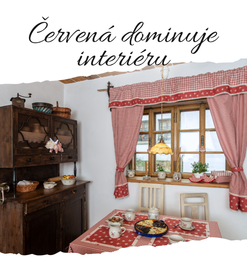 Červená dominuje interiéru