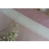 Polštářek 45x35cm z růžového kanafasu s krajkovou vsadkou na knoflíčky