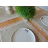 Lněné prostírání 4ks 40x30cm s krajkou - přírodní 100% len