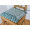 Povlak na sedák 40x40cm tmavě zelený kanafas kostky a pruhy 5mm