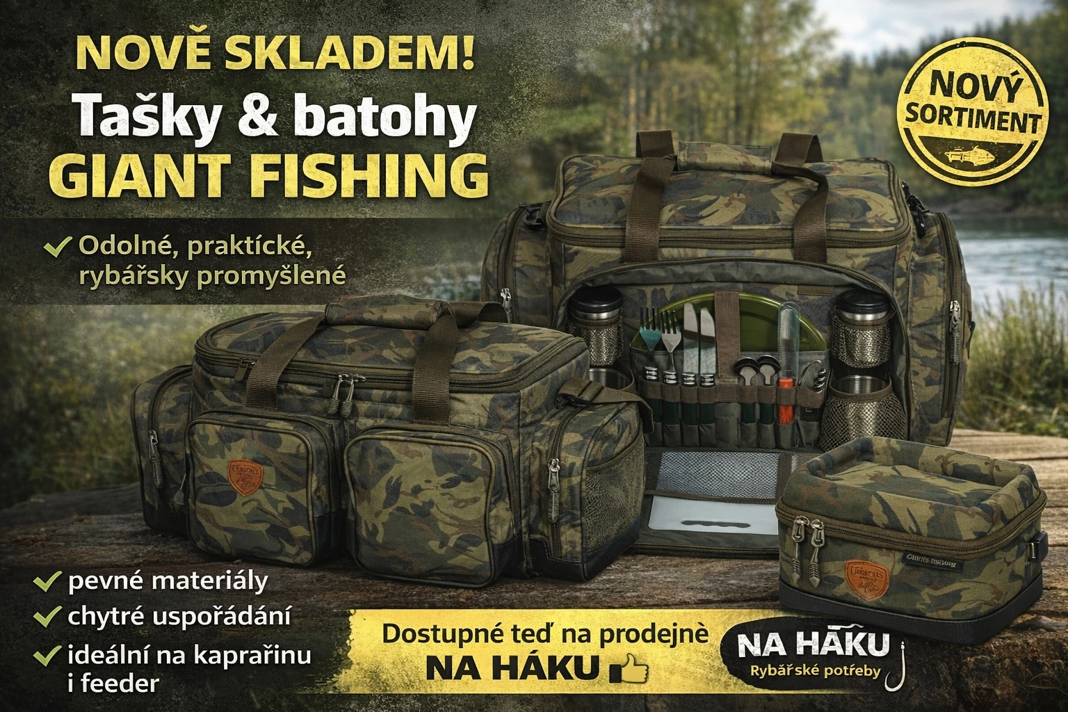 Giant fishing tašky