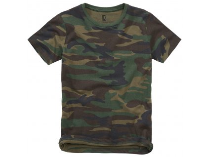 Tričko dětské Brandit Kids T-Shirt - woodland, maskáčové vel. 134/140