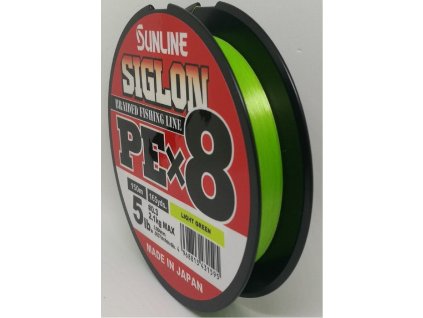 SUNLINE šňůra SIGLON PEx8 150m/5 Lbs/0,094 mm-LGR