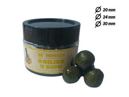 Mimóza Dipované boilies Tropic Průměr: 30 mm balení 500 ml