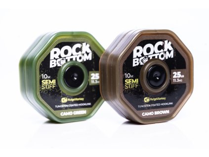 RidgeMonkey Rock Bottom SEMI STIFF - tungstenem potažená svlékací šňůrka 25lb|zelená