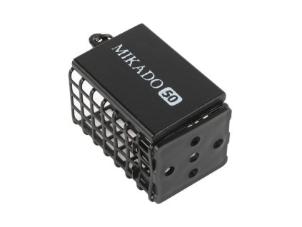 Hranaté feederové krmítko se dnem (25x30x57) 60g - Černé - 1 ks