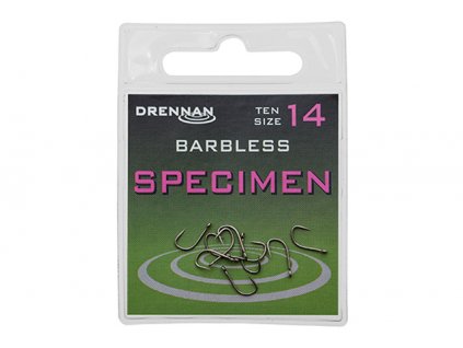 Drennan háčky bez protihrotu Specimen Barbless vel. 8