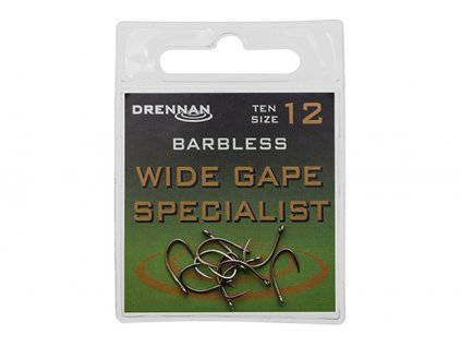 Drennan háčky bez protihrotu Wide Gape Specialist Barbless vel. 16