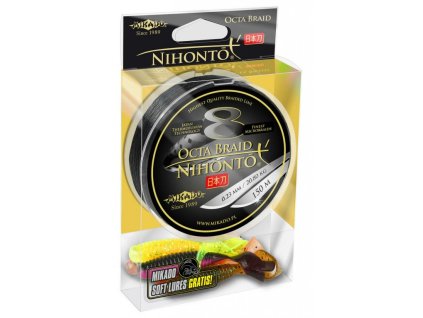 Pletená šňůra - Nihonto octa braid 0,18mm Černá 150M Nosnost: 16.40kg