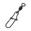 Sumcová karabina s obratlíkem MadCat Stainless crane swivels with snap #1 200lb 90kg black 5pcs