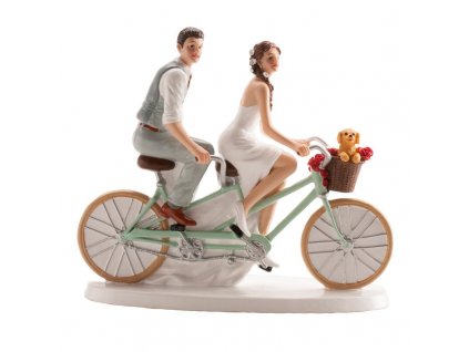 Svatební figurka na dort 16x18cm cyklisté