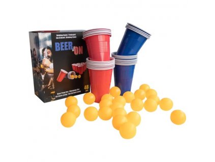 Hra Beer Pong 24 ks kelímků a 24 ks míčků
