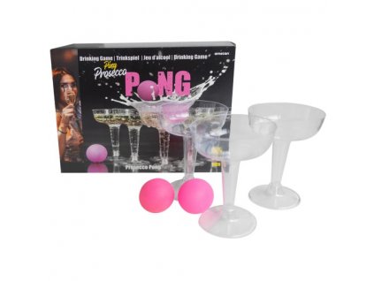 Hra Prosecco Pong s 12 pohárky a 3 míčky