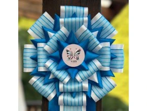 Dekorační kokarda „Modrý pruh“