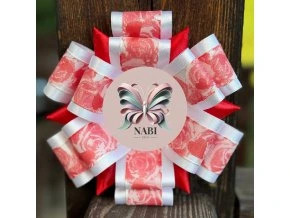 Dekorační kokarda „Červená růže“