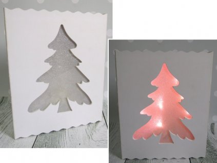 Vianočný drevený obraz podsvetlený LED