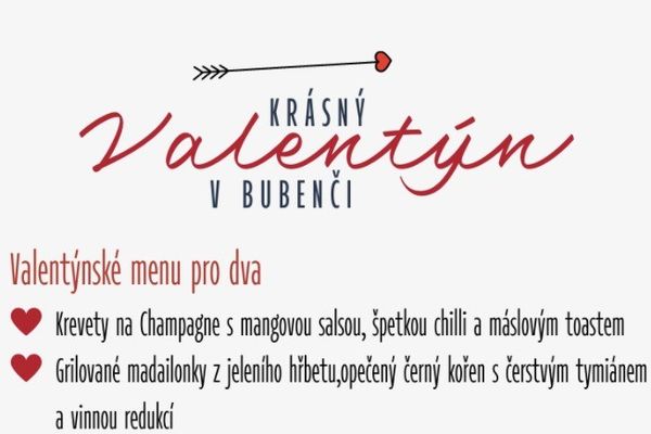 Bubeneč a Valentýnské menu