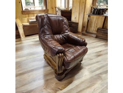 Křeslo v pravé hovězí  kůži-  Andrea