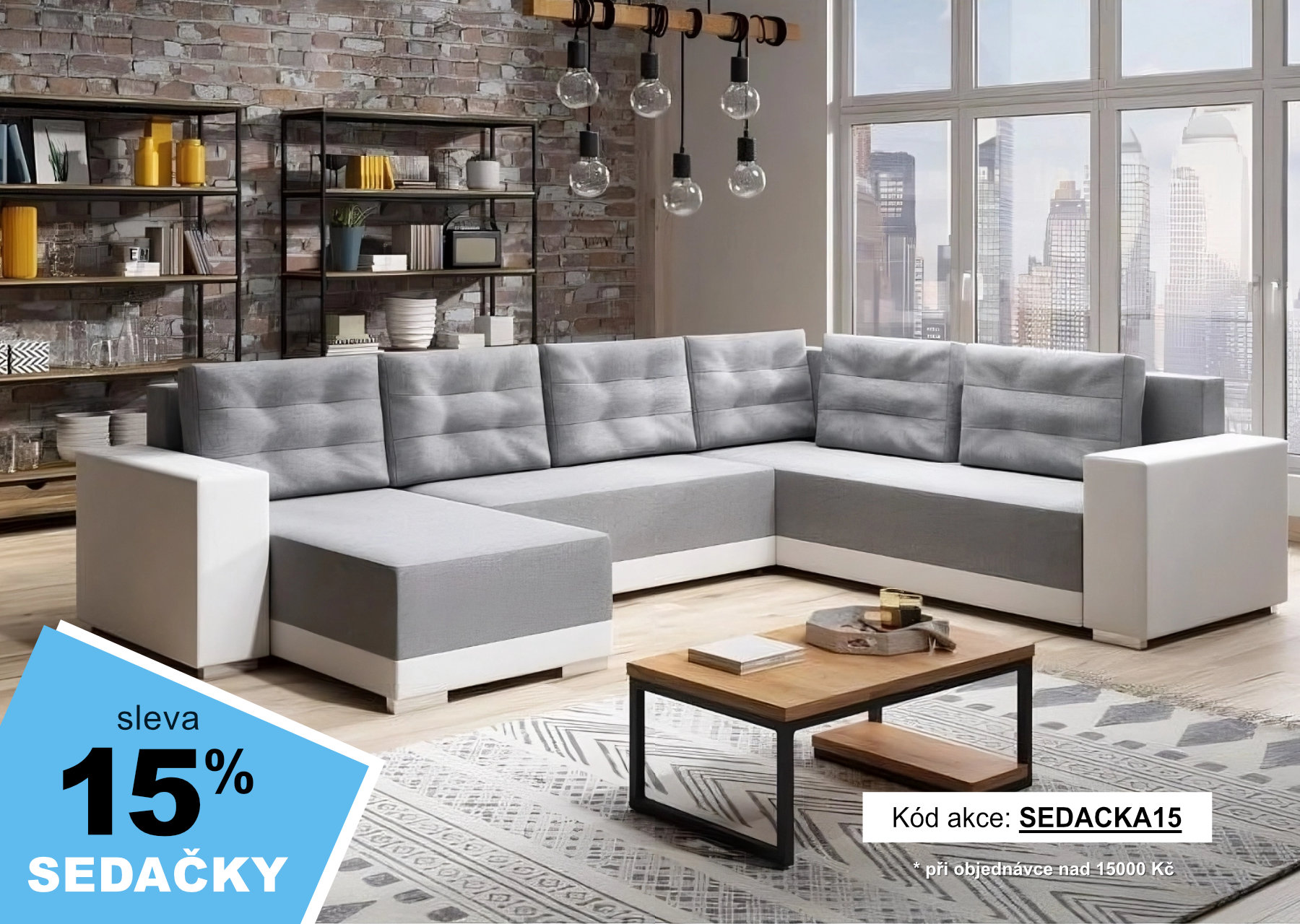 Sedací soupravy se slevou 15%