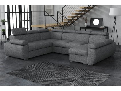 Sedací souprava Bodie U pravá tmavě šedá